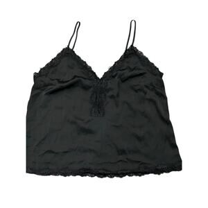 Forever 21 Women’s Glam Black Lace Trim Cami Tank Top Size Large